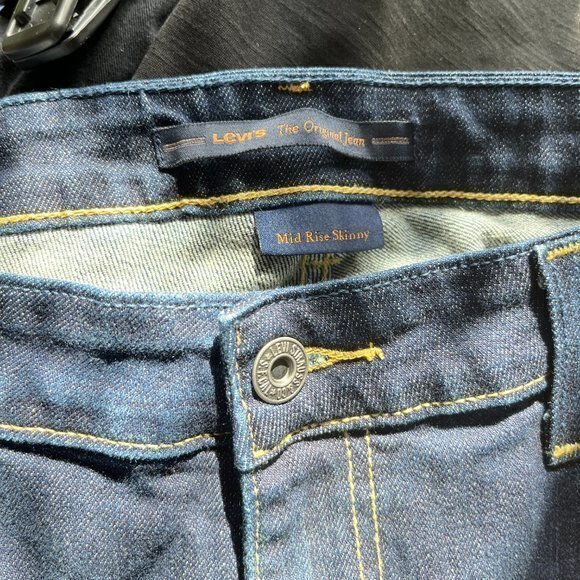 LEVIS THE ORIGINAL JEANS MID RISE SKINNY BLUE WOMENS SIZE 12 M - Picture 6 of 8